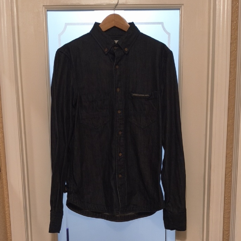 Superdry Men's Darkk Denim Button-Down Shirt Jacket